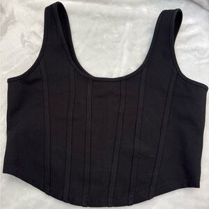 Black Cropped Tank Top